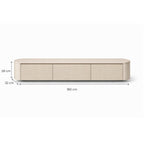 Meuble TV Japandi beige et lin