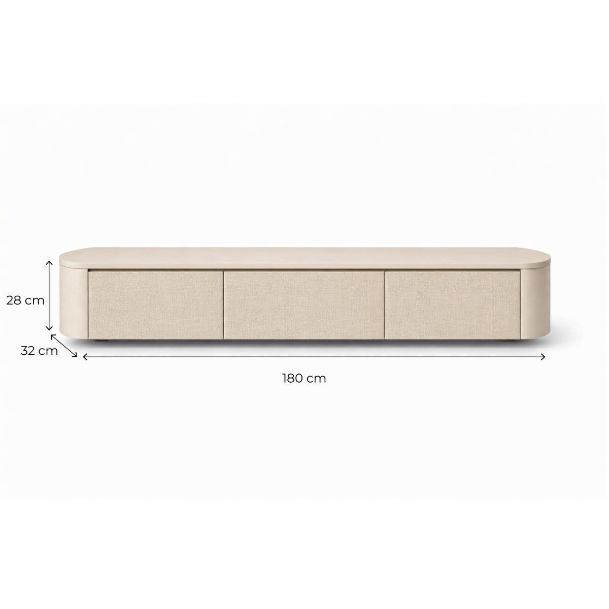 Meuble TV Japandi beige et lin