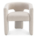 Chaise de salle à manger Japandi en lin beige