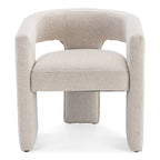 Chaise de salle à manger Japandi en lin beige