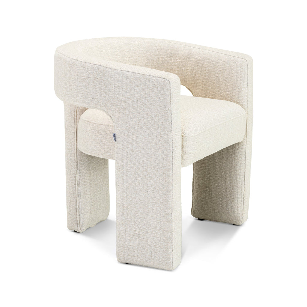 Chaise de salle à manger Japandi – Lin blanc cassé