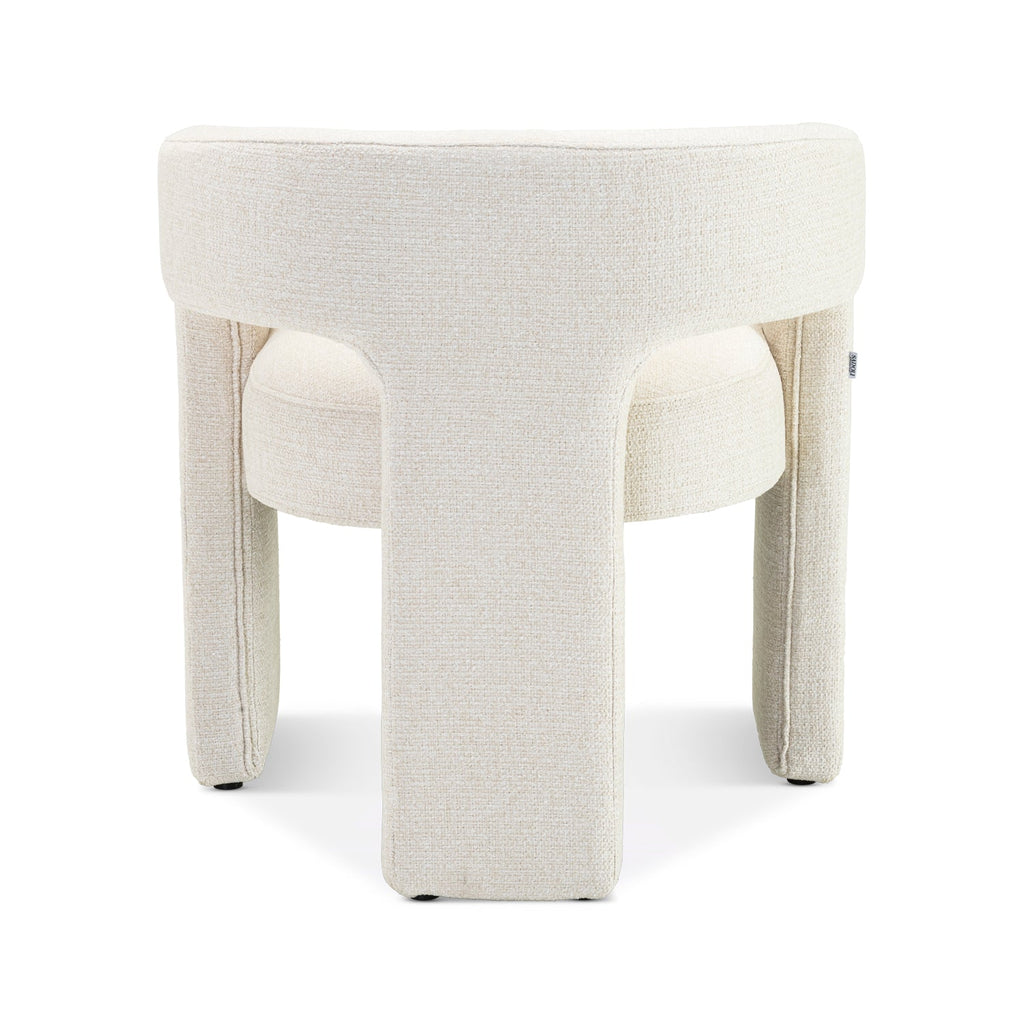 Chaise de salle à manger Japandi – Lin blanc cassé
