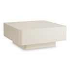 Table basse Japandi beige clair L 100 cm x l 100 cm x H 38 cm
