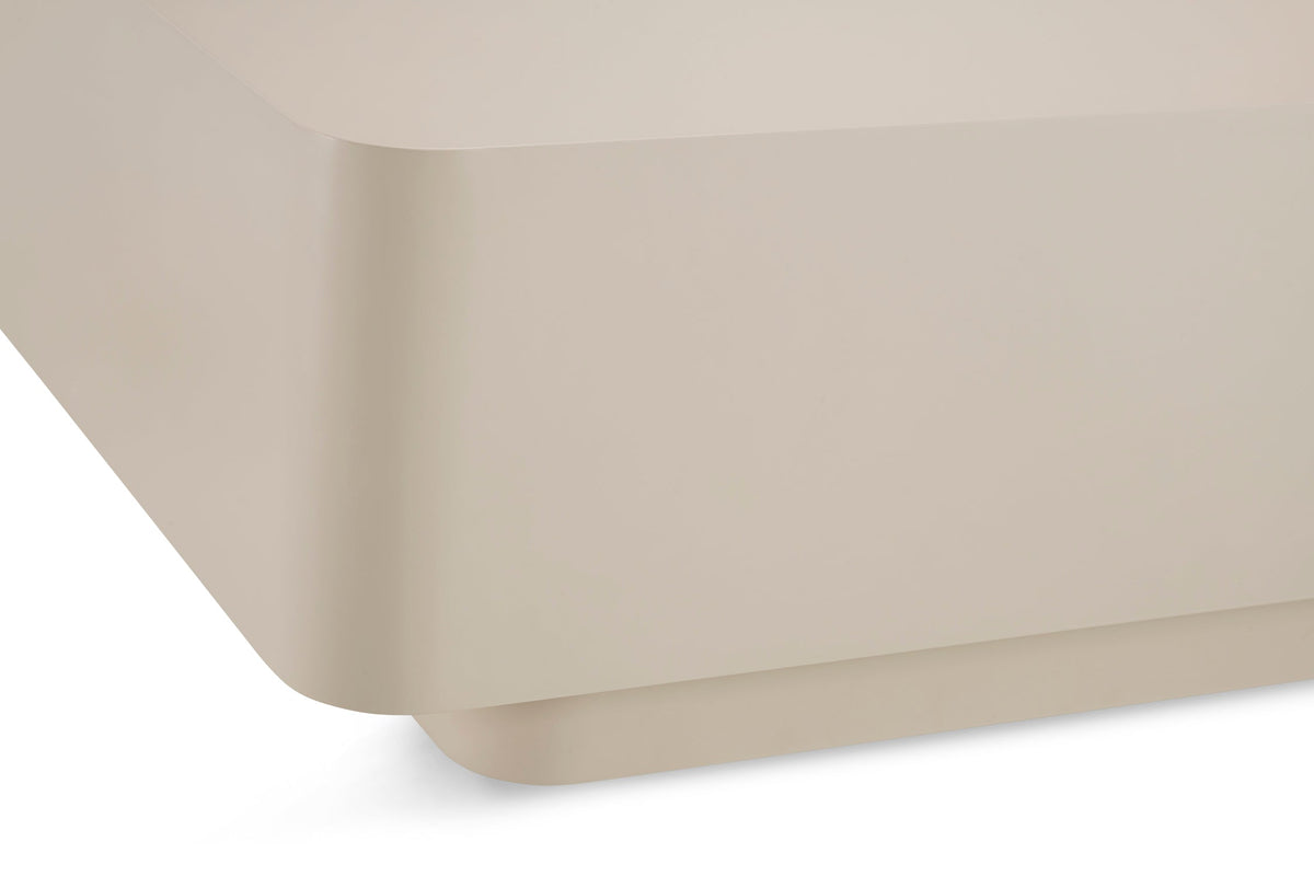 Table basse style Japandi, beige clair, L 120 cm x l 60 cm x H 38 cm