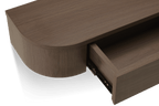 Coiffeuse japonaise en noyer avec caisson suspendu