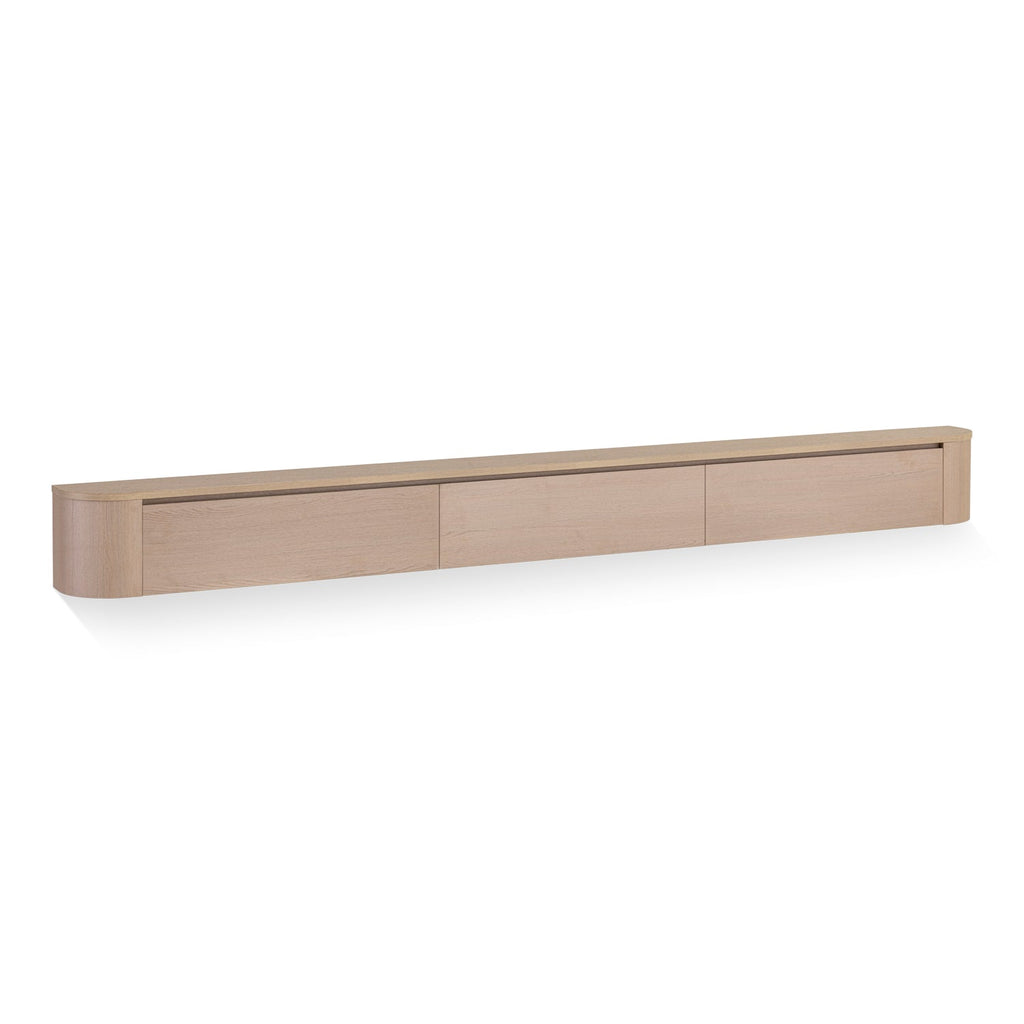 Meuble TV style Japandi en chêne beige clair