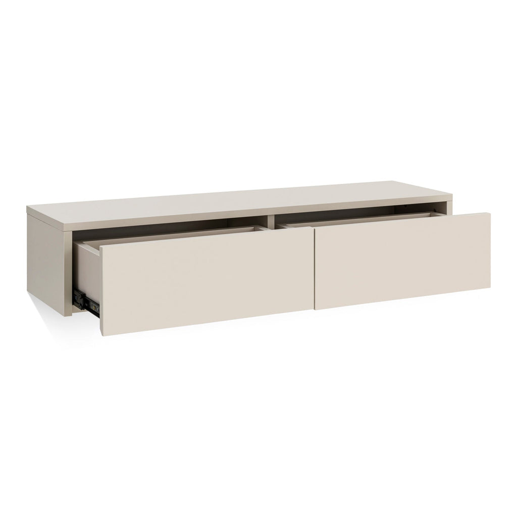 Meuble d'entrée beige clair à 2 tiroirs