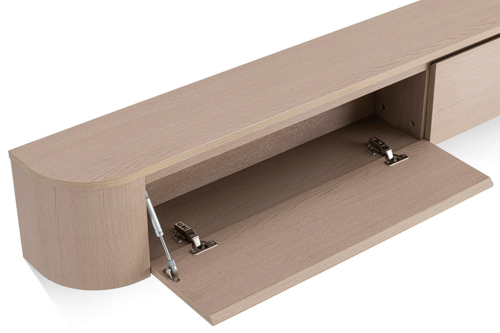 Meuble TV style Japandi en chêne beige clair
