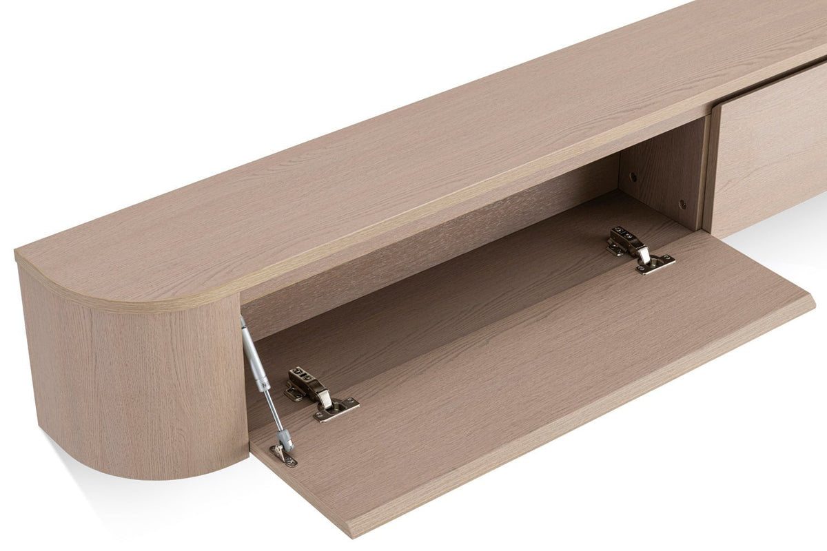 Meuble TV style Japandi en chêne beige clair