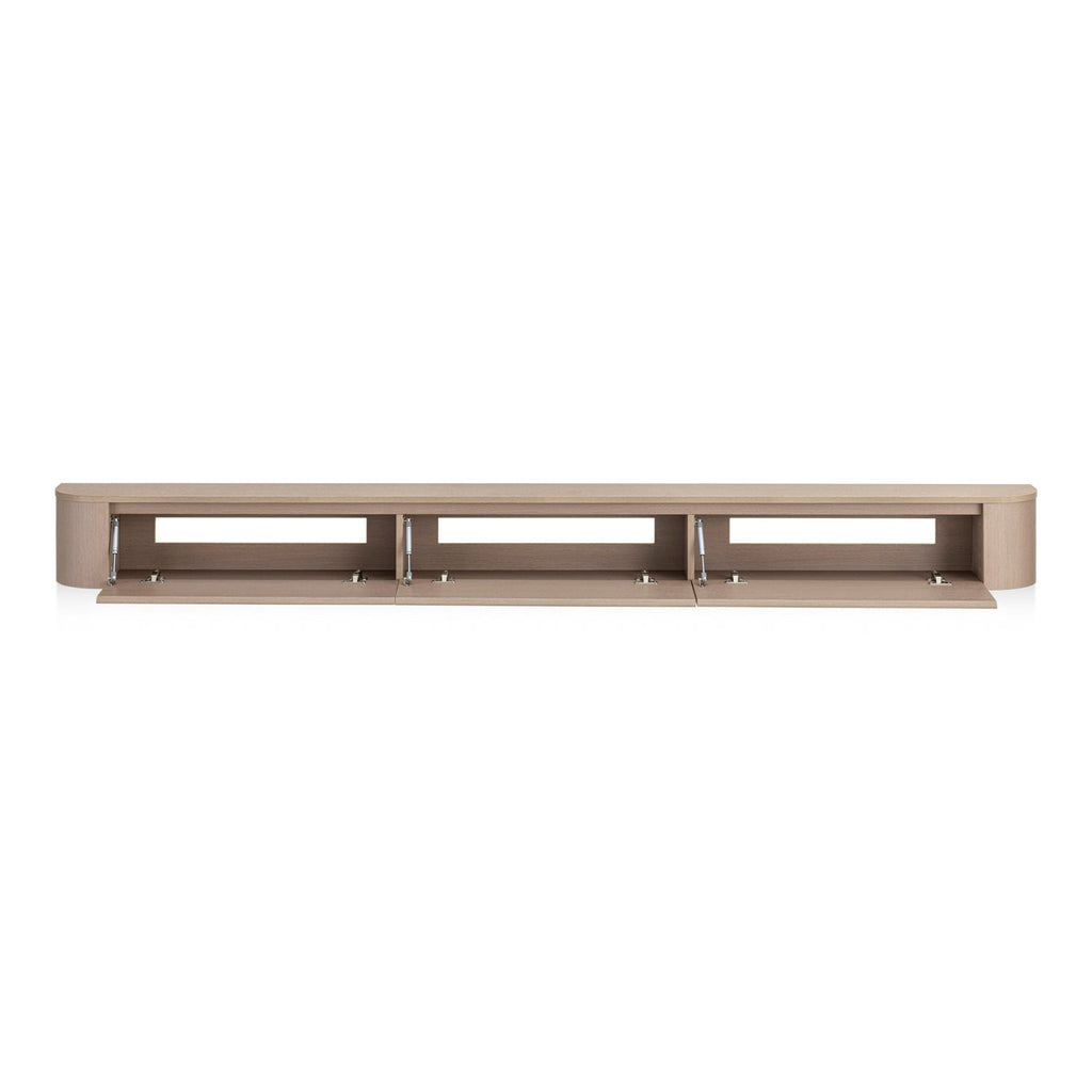 Meuble TV style Japandi en chêne beige clair