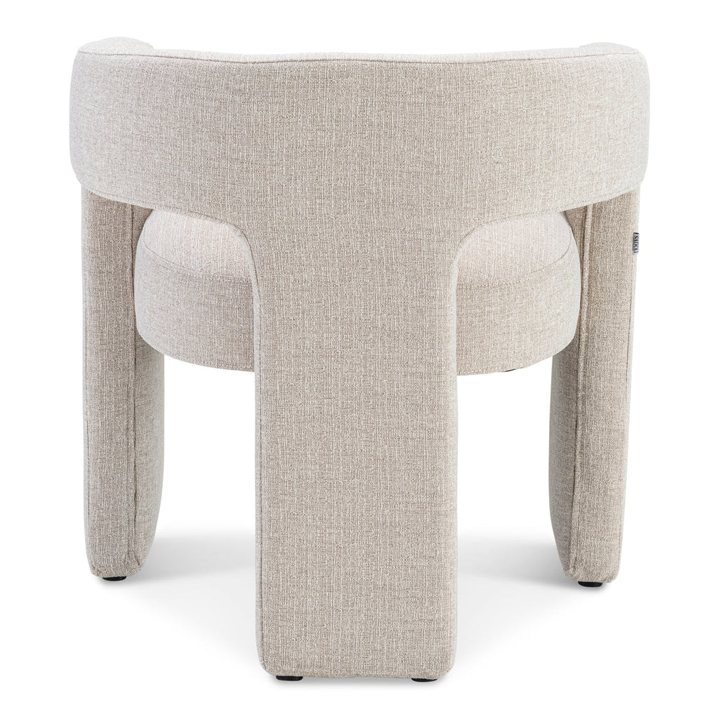 Chaise de salle à manger Japandi en lin beige