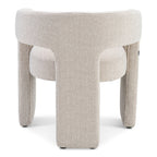 Chaise de salle à manger Japandi en lin beige