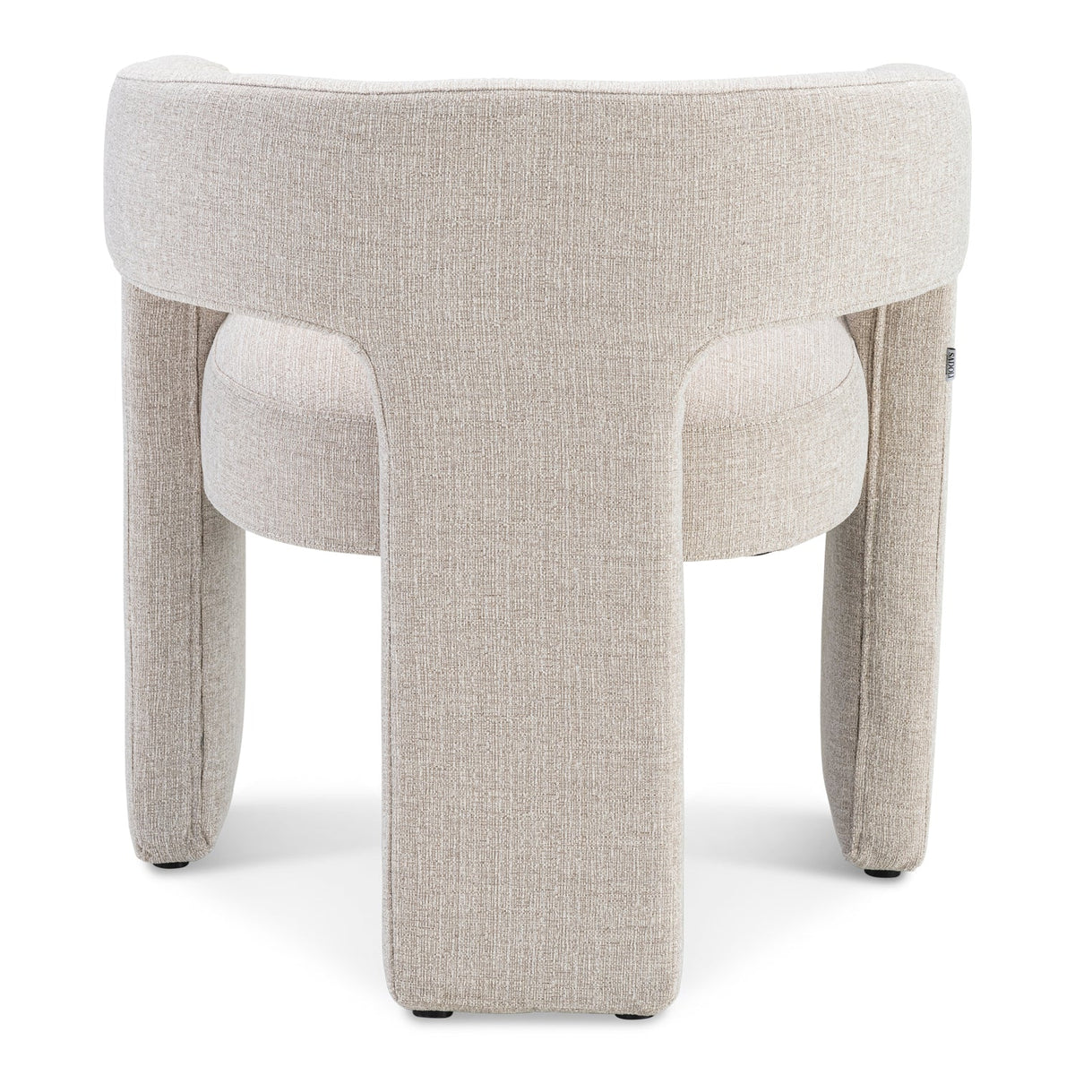 Chaise de salle à manger Japandi en lin beige