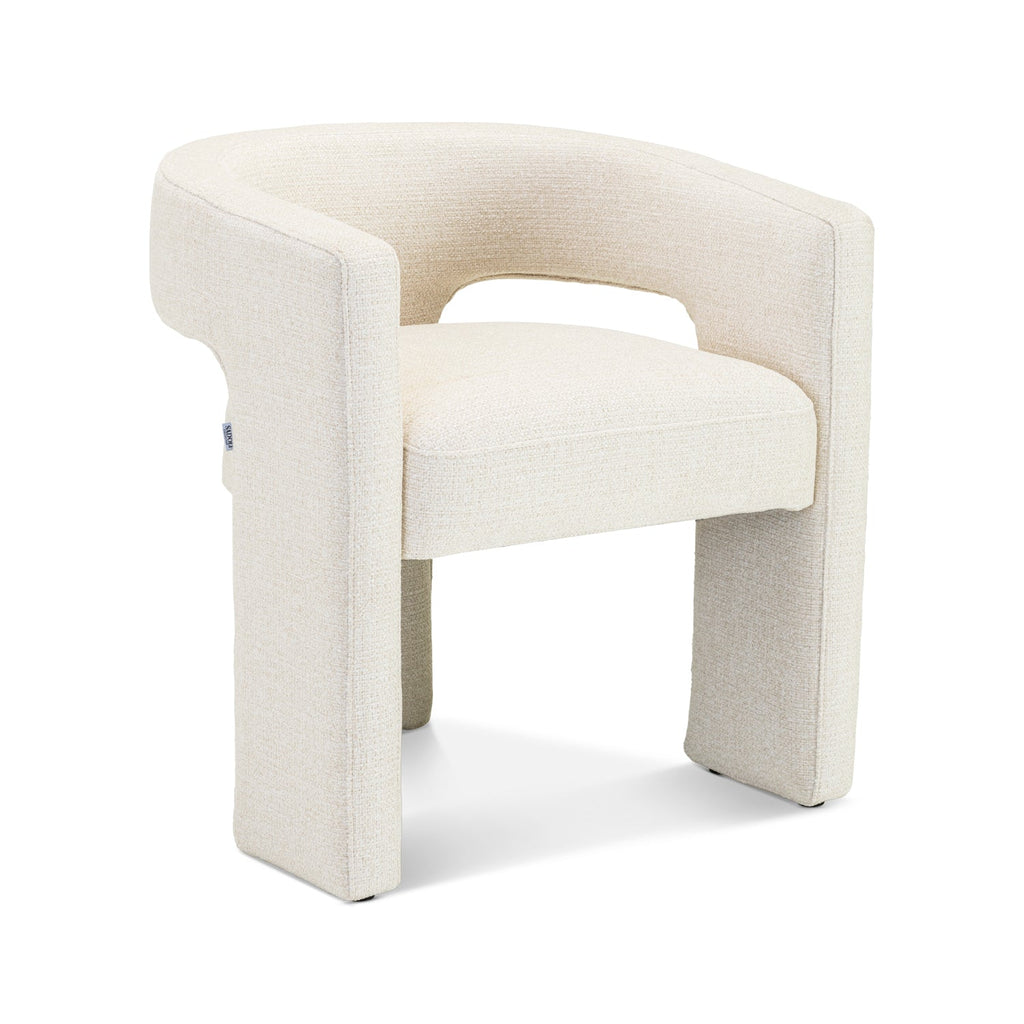 Chaise de salle à manger Japandi – Lin blanc cassé