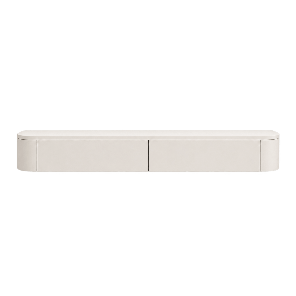 Meuble d'entrée suspendu / Coiffeuse style Japandi – Beige clair