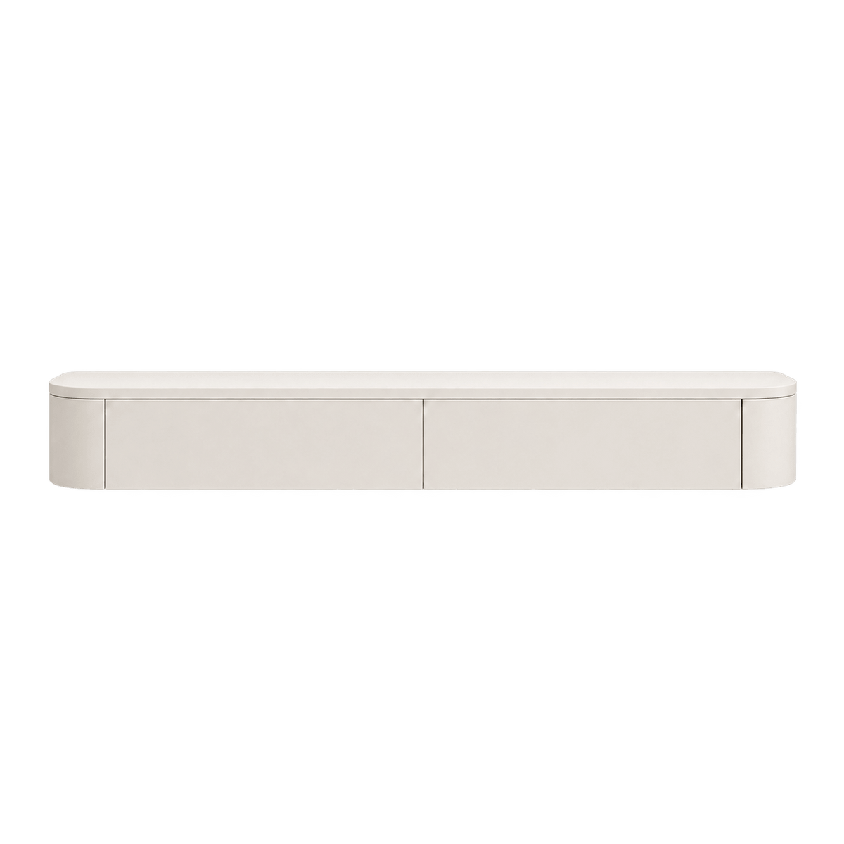 Meuble d'entrée suspendu / Coiffeuse style Japandi – Beige clair
