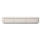 Meuble TV Japandi – Finition aspect béton blanc cassé