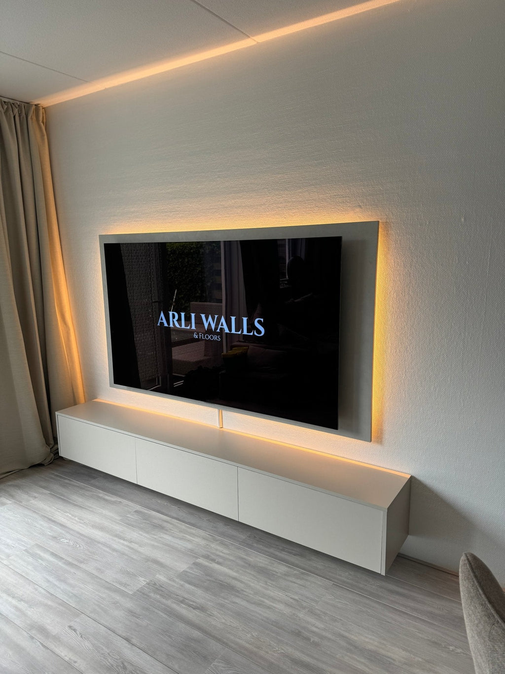 Meuble TV beige clair