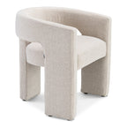Chaise de salle à manger Japandi en lin beige