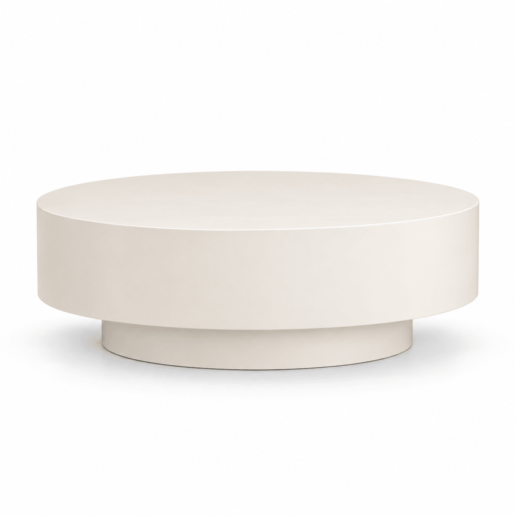 Table basse ronde beige clair Ø 100 cm x H 38 cm