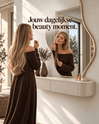 Meuble d'entrée suspendu / Coiffeuse style Japandi – Beige clair