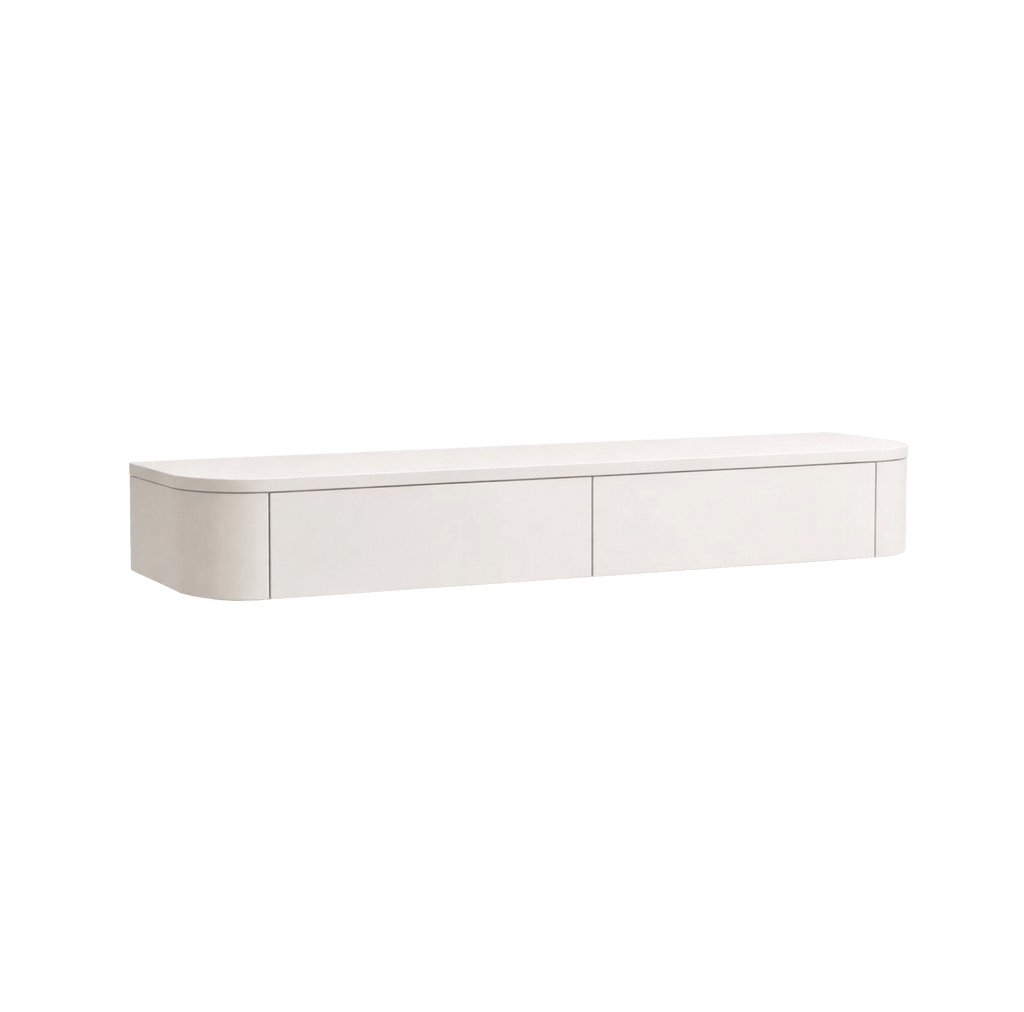 Meuble d'entrée suspendu / Coiffeuse style Japandi – Beige clair