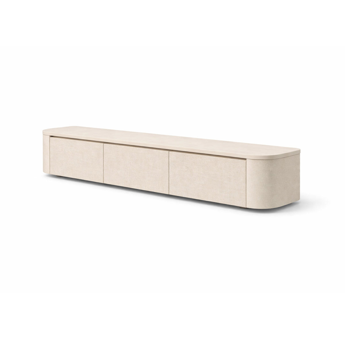 Meuble TV Japandi beige et lin