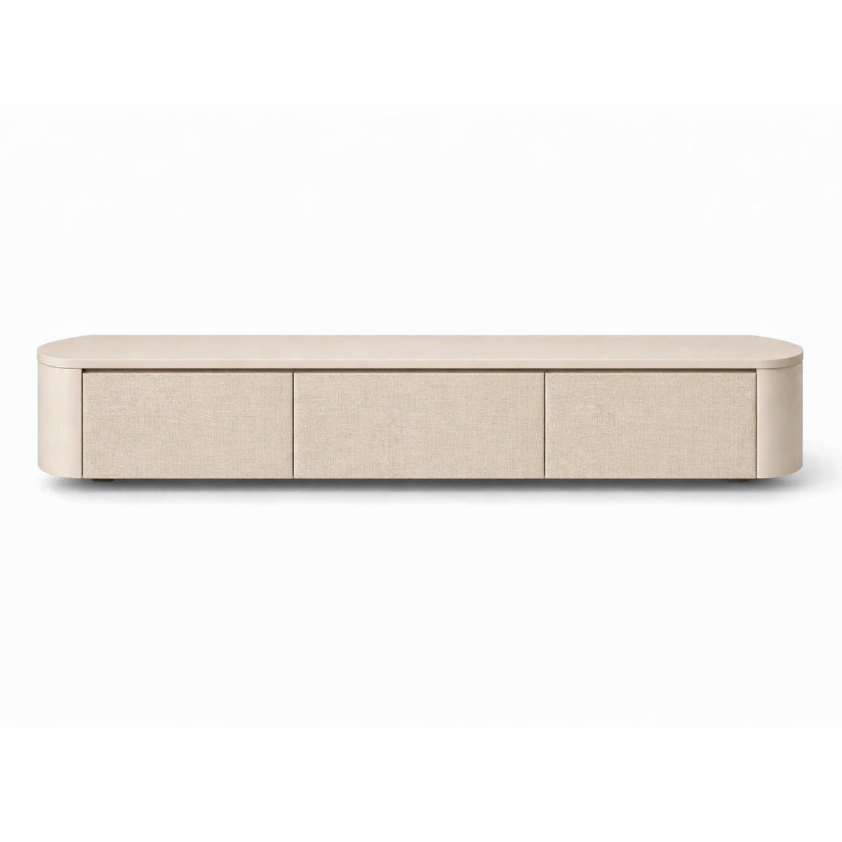 Meuble TV Japandi beige et lin