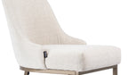 Chaise de salle à manger en lin beige – Pieds bronze